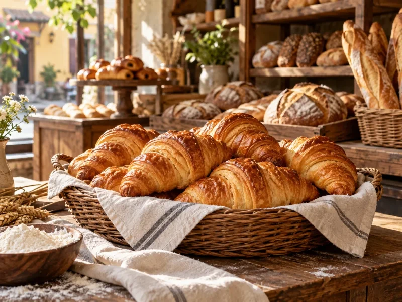 Giỏ croissant vàng óng