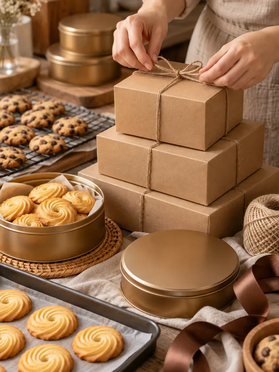 Chồng hộp kraft buộc dây