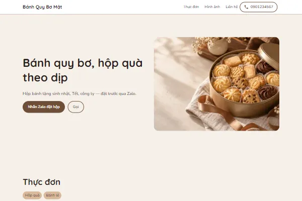 Mẫu Shop bánh quy hộp quà
