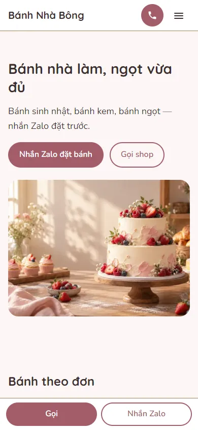 Mẫu Bánh nhà làm trên điện thoại