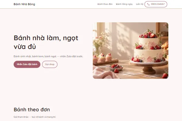 Mẫu Bánh nhà làm