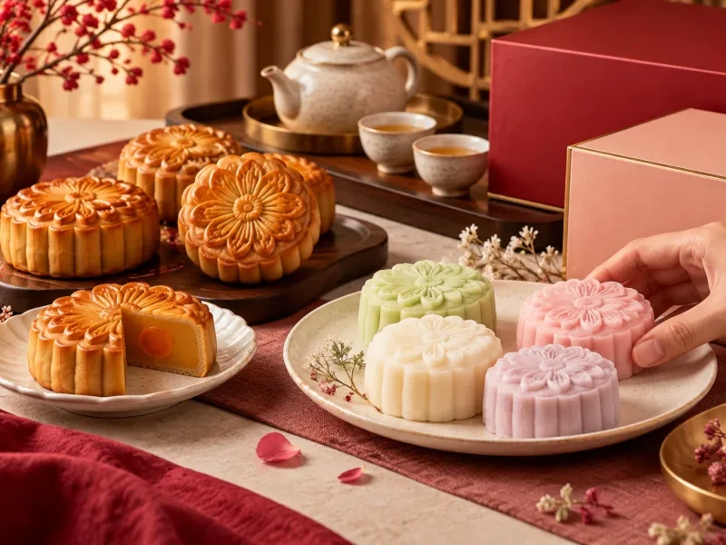 Bánh dẻo màu pastel có hoa văn