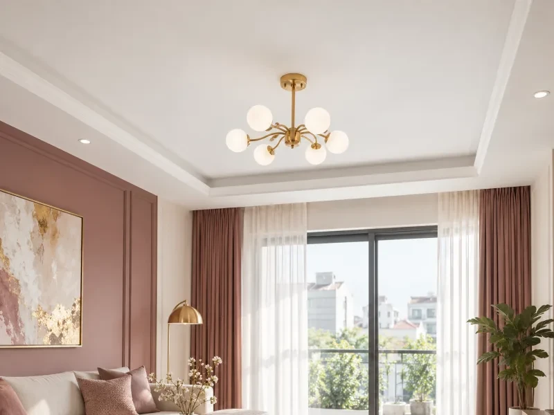 Trần trắng mới sơn có đèn