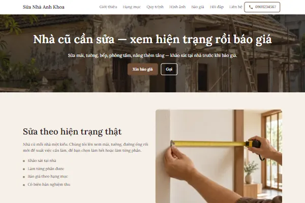 Mẫu Sửa nhà