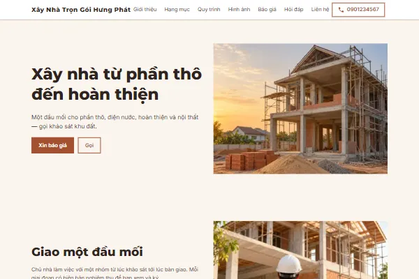 Mẫu Thi công trọn gói