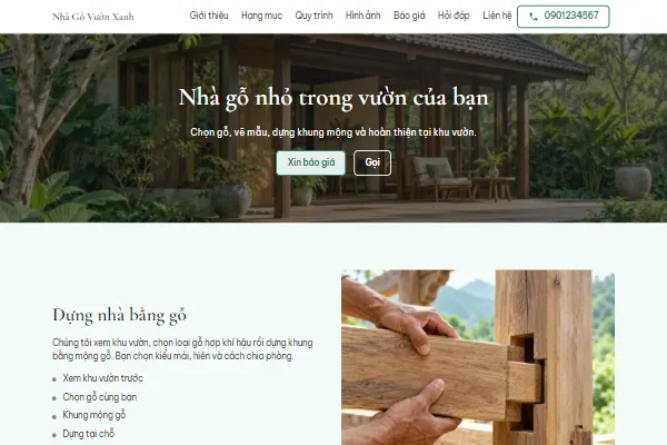 Mẫu Nhà gỗ nhà vườn