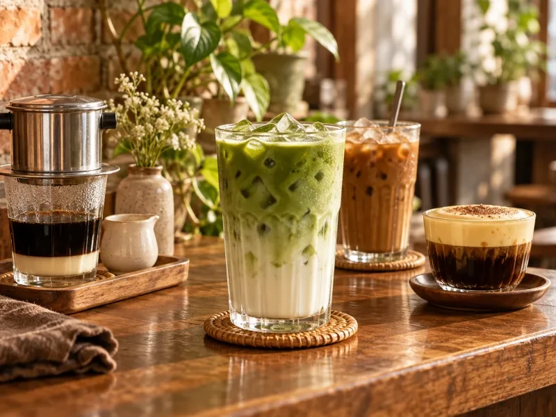 Ly matcha latte đá