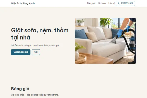 Mẫu Giặt sofa, nệm tại nhà