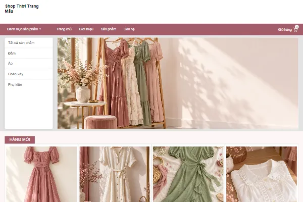 Mẫu Shop thời trang nữ