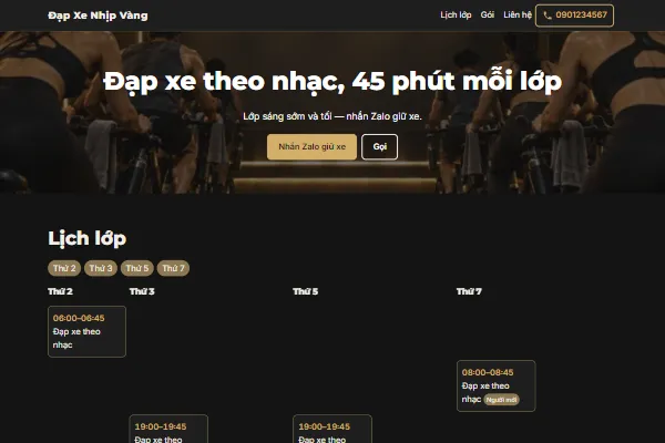 Mẫu Phòng đạp xe trong nhà