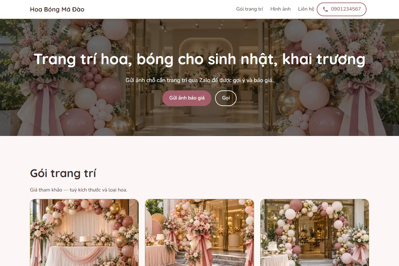 Mẫu Hoa, bóng trang trí sự kiện trên máy tính