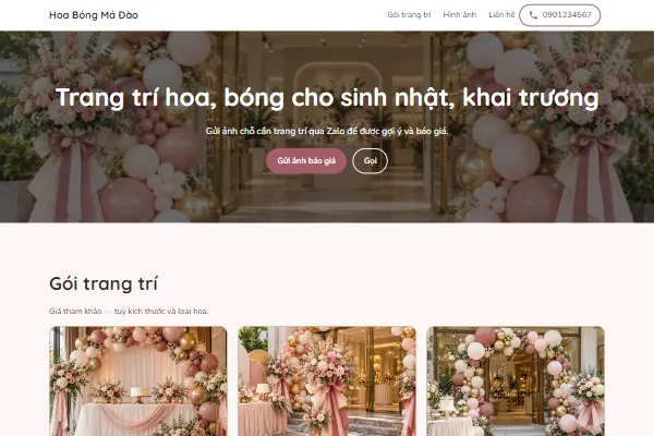 Mẫu Hoa, bóng trang trí sự kiện