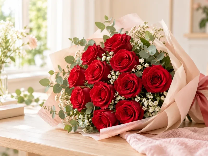 Bó hoa hồng đỏ tặng người yêu