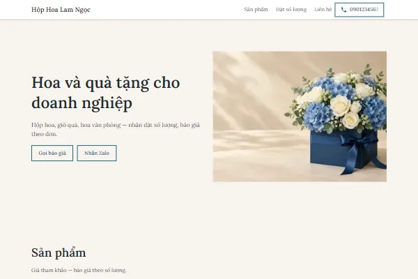 Mẫu Hoa hộp quà doanh nghiệp