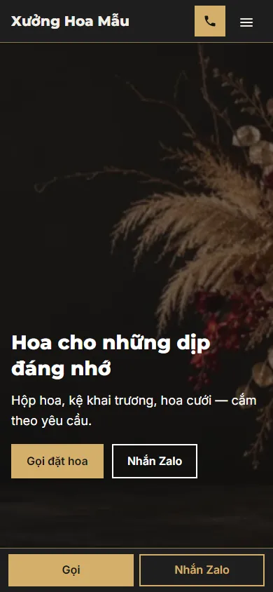 Mẫu Xưởng hoa hiện đại trên điện thoại