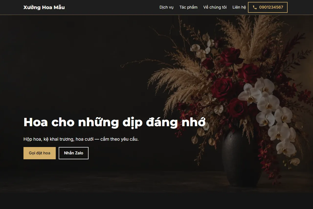 Mẫu Xưởng hoa hiện đại trên máy tính