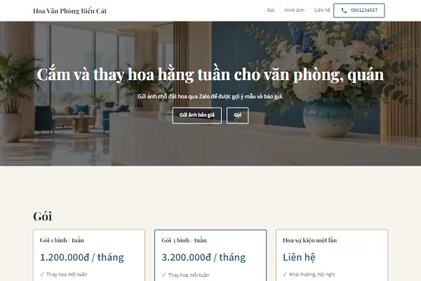 Mẫu Hoa định kỳ cho văn phòng