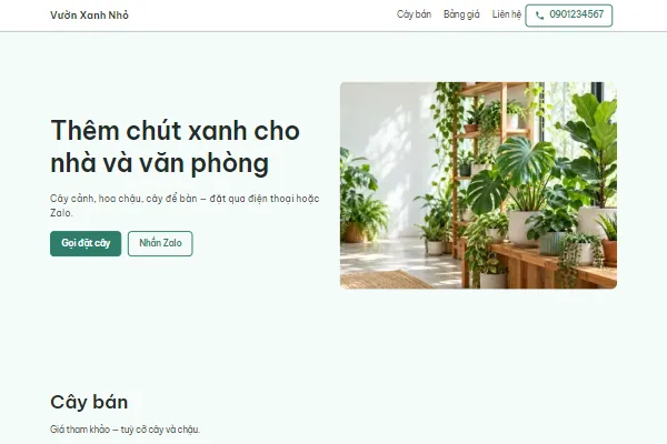 Mẫu Shop cây cảnh, hoa chậu