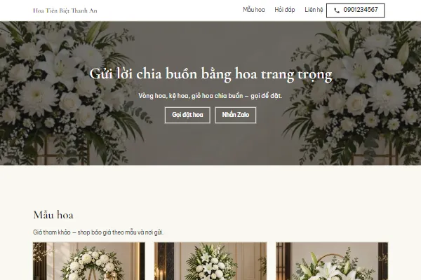 Mẫu Hoa chia buồn