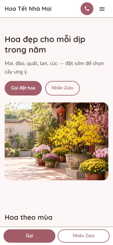 Mẫu Hoa Tết và hoa theo mùa trên điện thoại