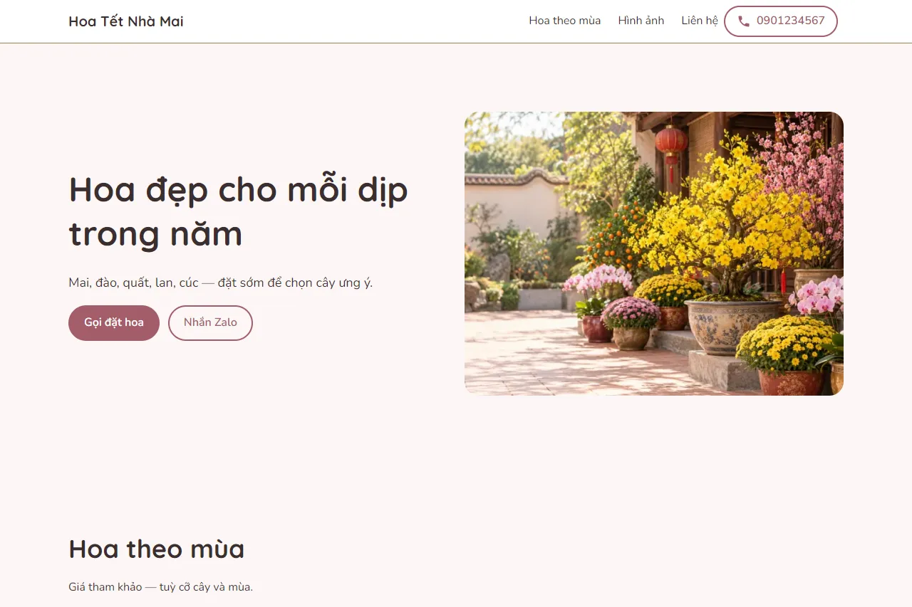 Mẫu Hoa Tết và hoa theo mùa trên máy tính