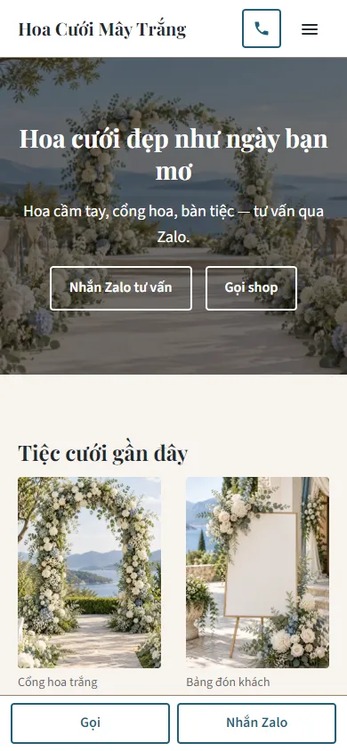 Mẫu Hoa cưới và trang trí tiệc trên điện thoại