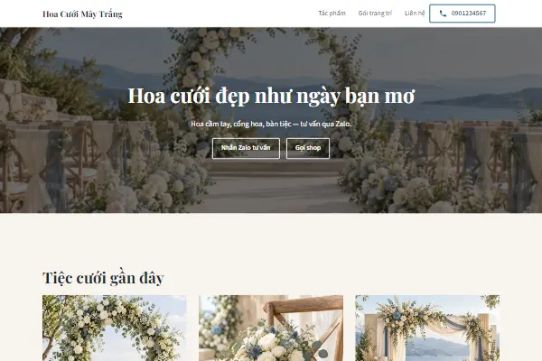 Mẫu Hoa cưới và trang trí tiệc