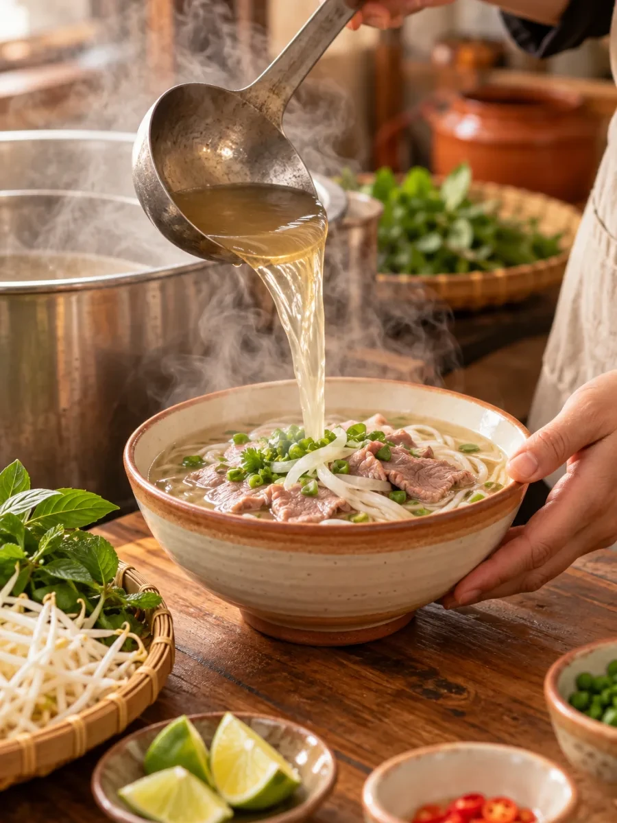 Bàn tay chan nước dùng vào tô trong bếp nhỏ