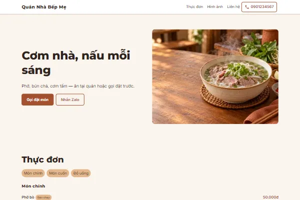 Mẫu Quán cơm nhà