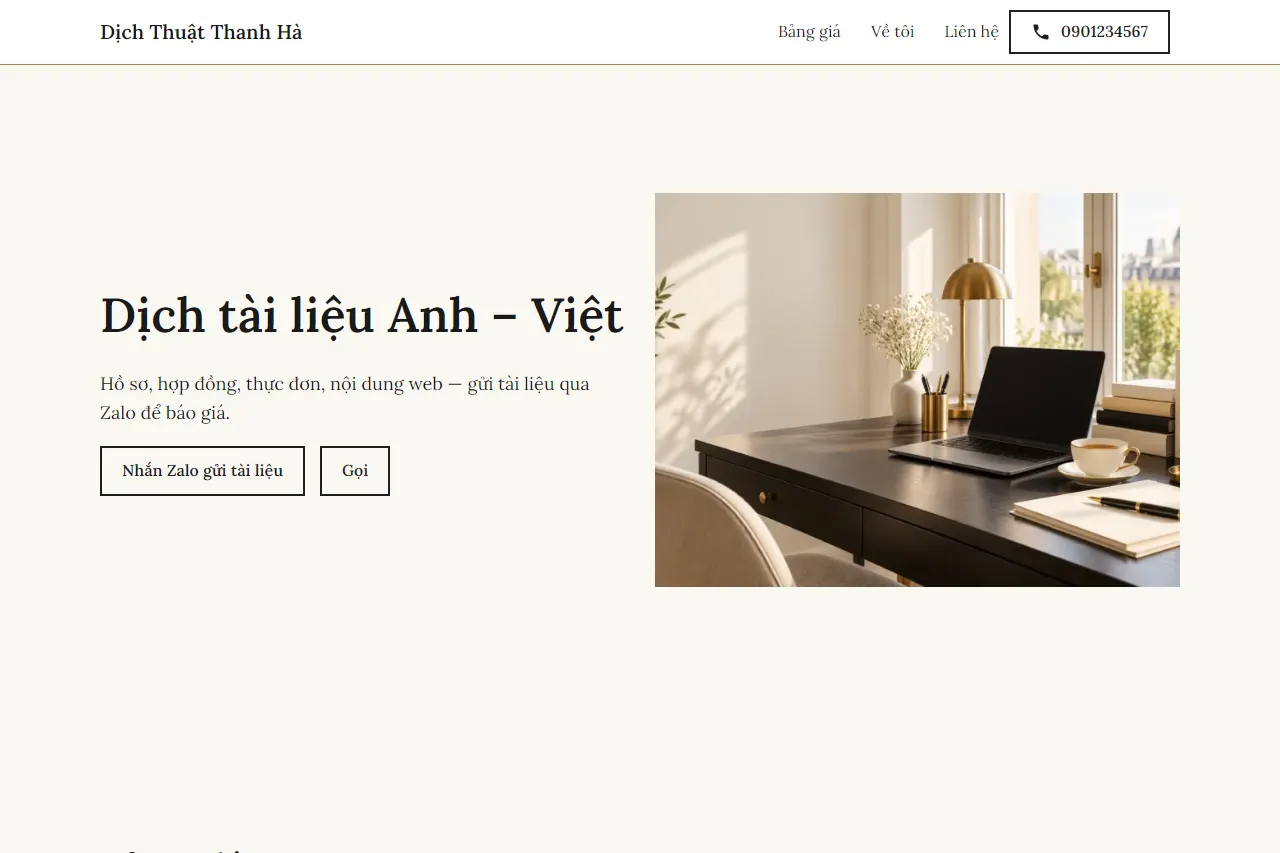 Mẫu Dịch thuật Anh – Việt trên máy tính