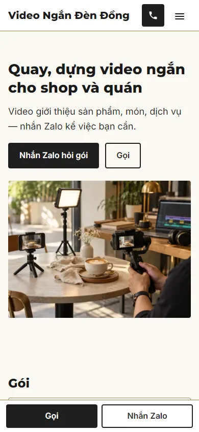 Mẫu Quay dựng video ngắn trên điện thoại