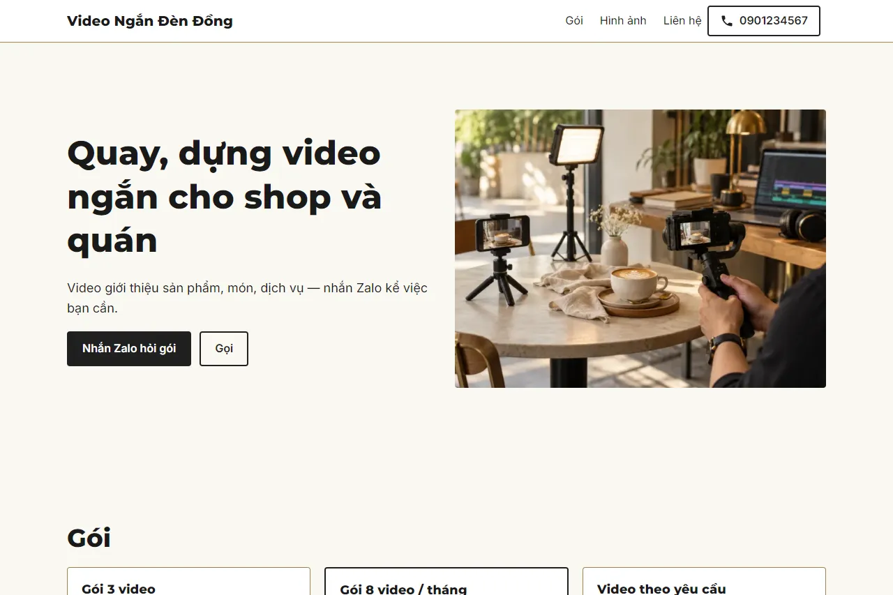Mẫu Quay dựng video ngắn trên máy tính