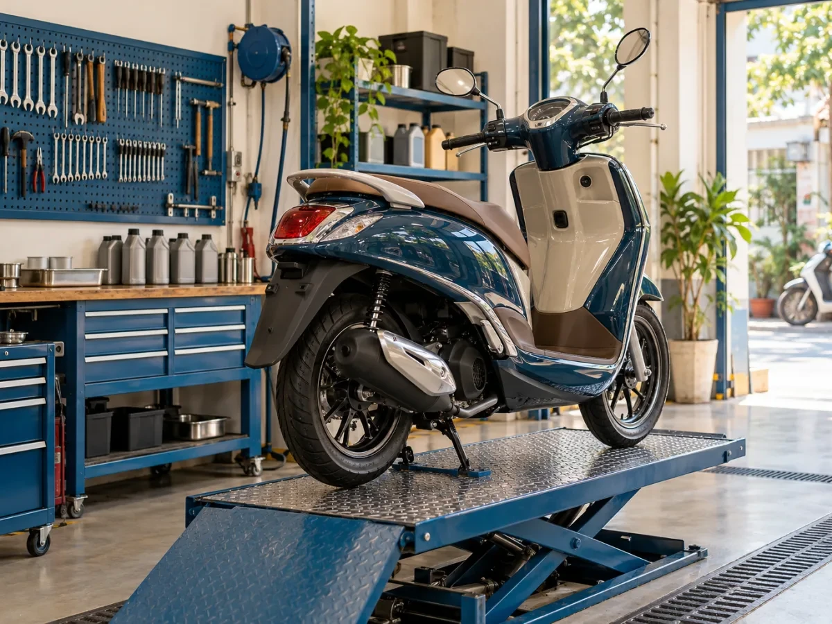 Xe tay ga sạch bóng sau khi rửa