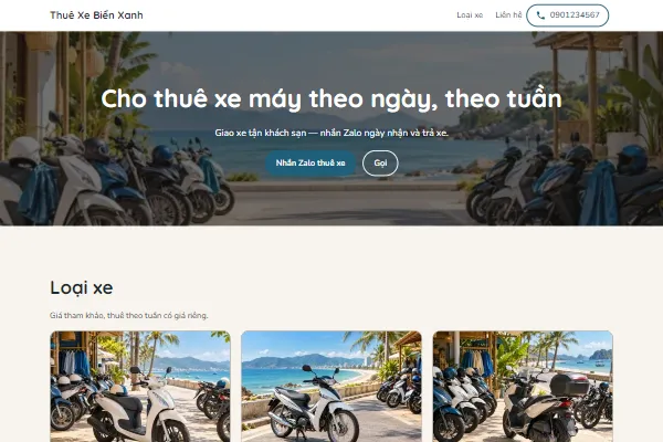 Mẫu Cho thuê xe máy