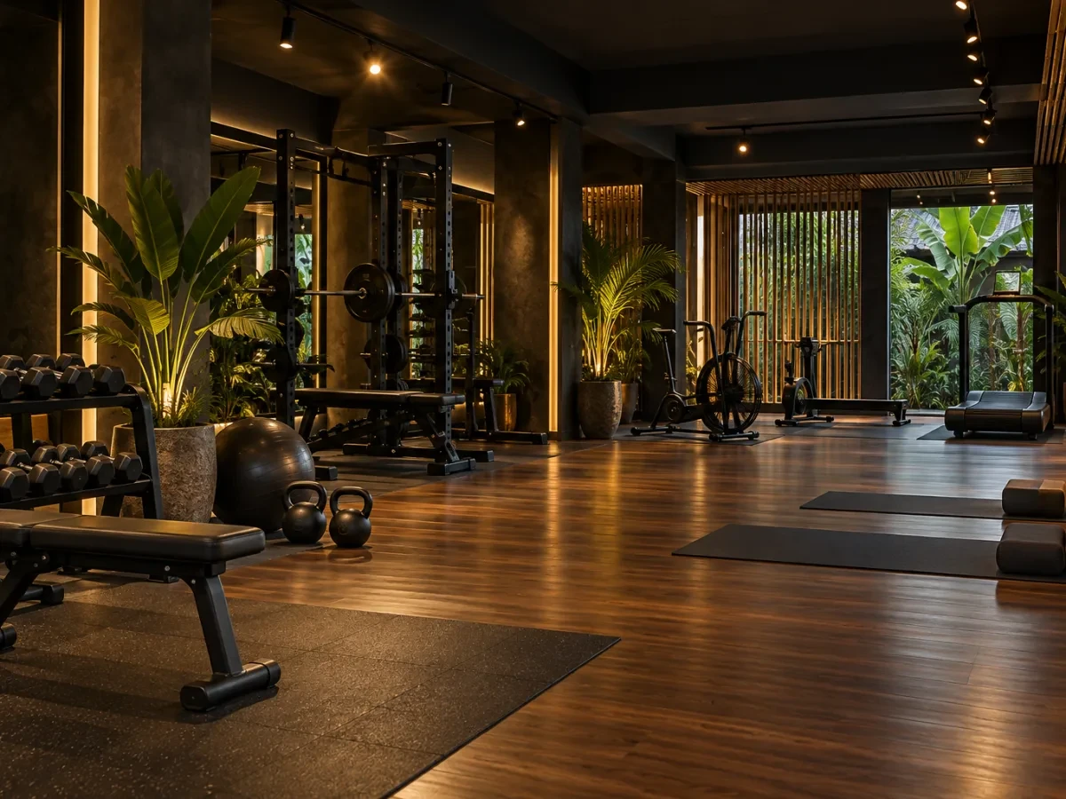 Khu máy tập có cây xanh