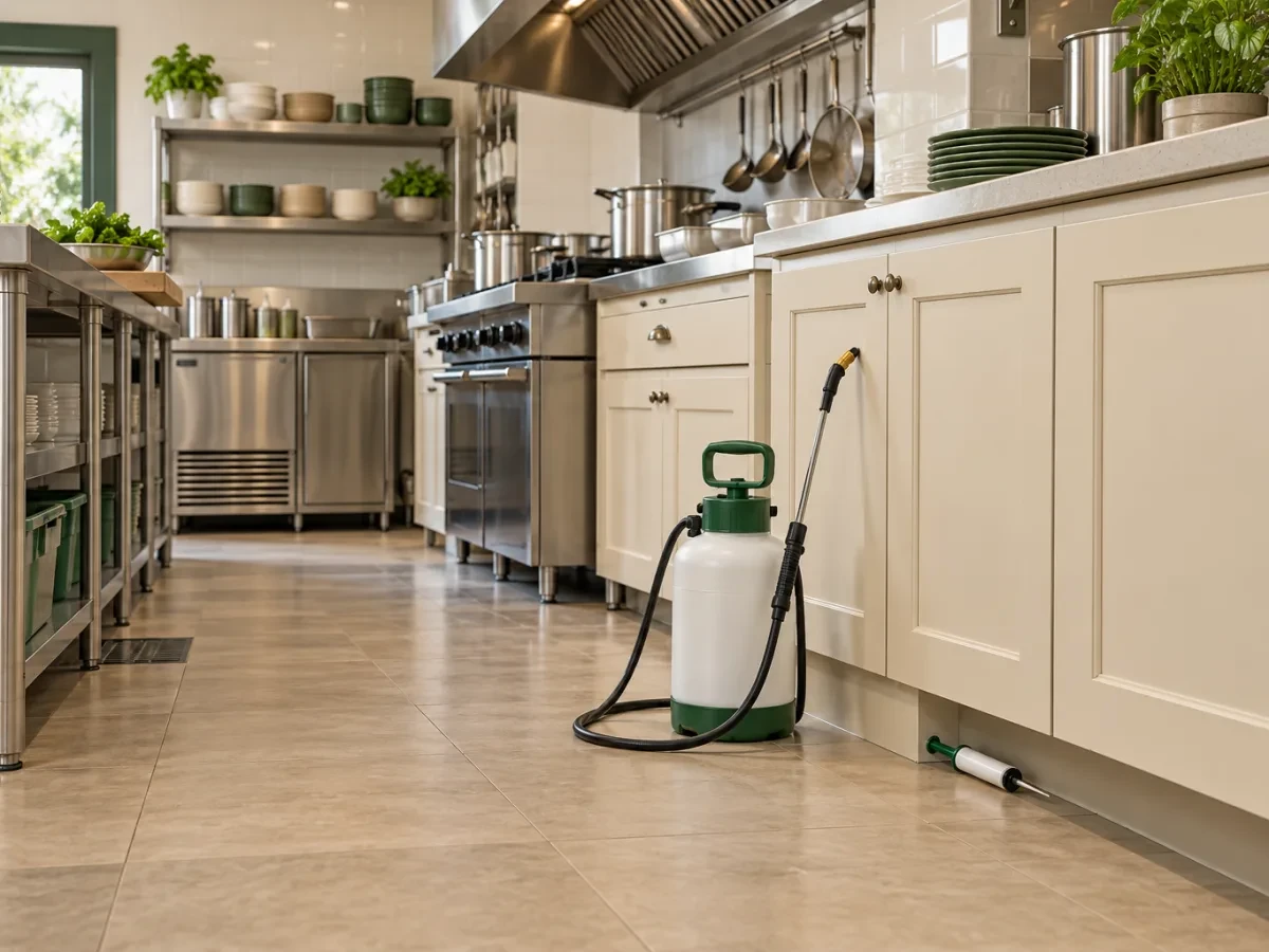 Bếp quán ăn nhỏ sạch sau giờ bán