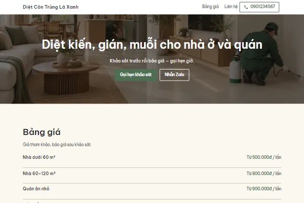 Mẫu Diệt côn trùng tại nhà