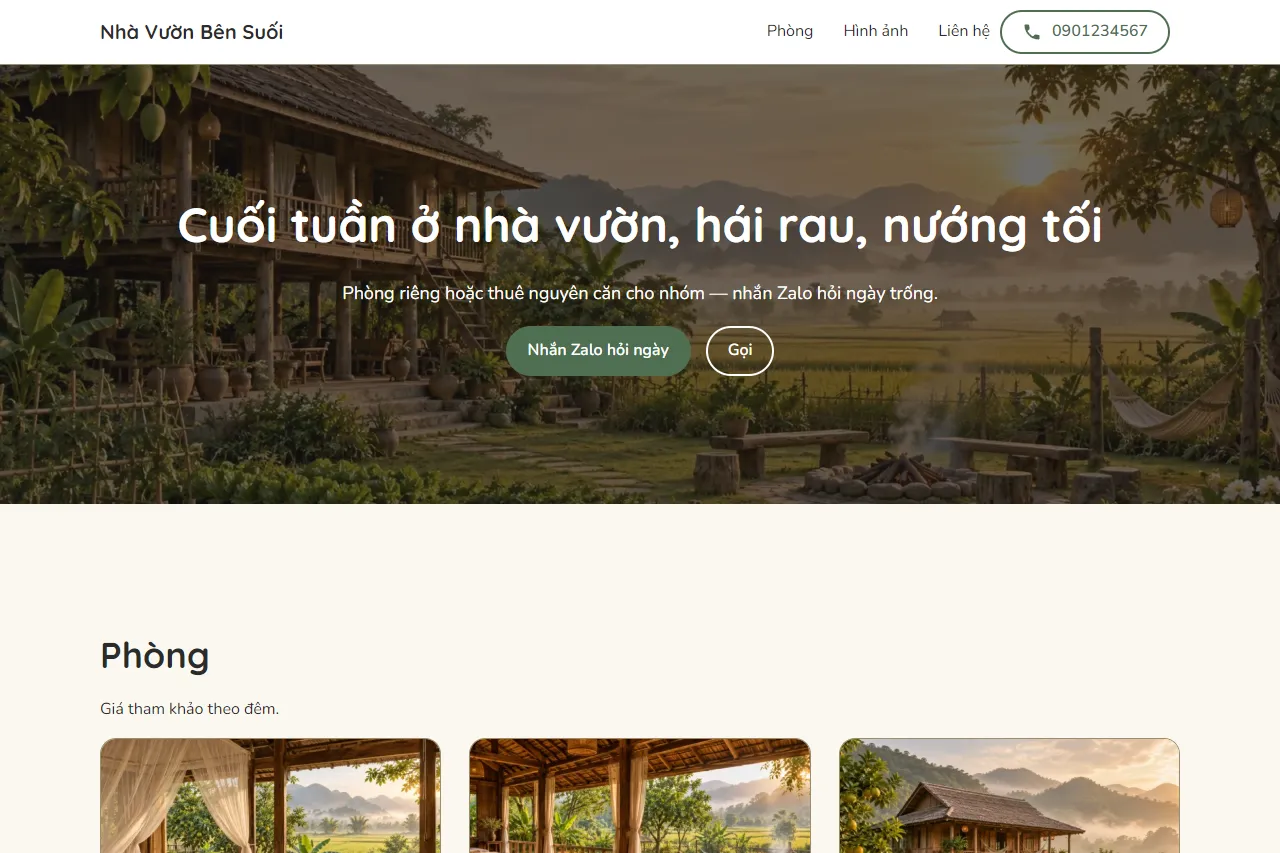 Mẫu Nhà vườn cho nhóm trên máy tính