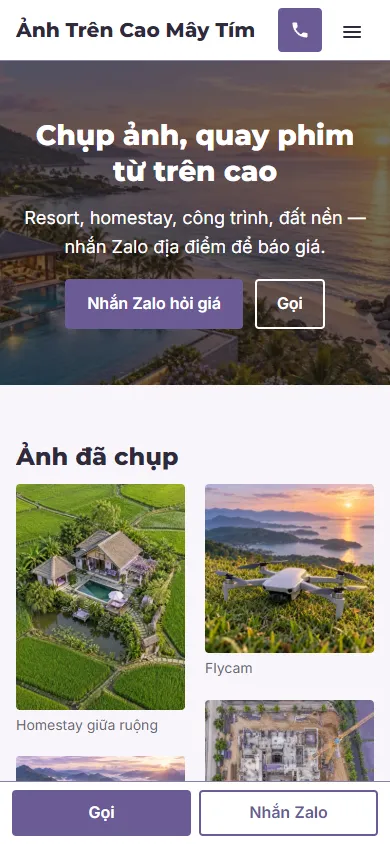 Mẫu Chụp ảnh flycam trên điện thoại