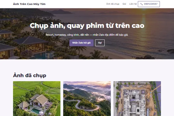 Mẫu Chụp ảnh flycam