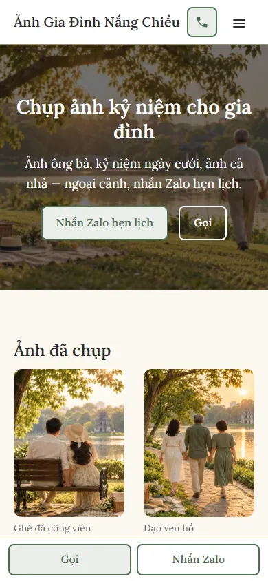 Mẫu Chụp ảnh gia đình ngoại cảnh trên điện thoại