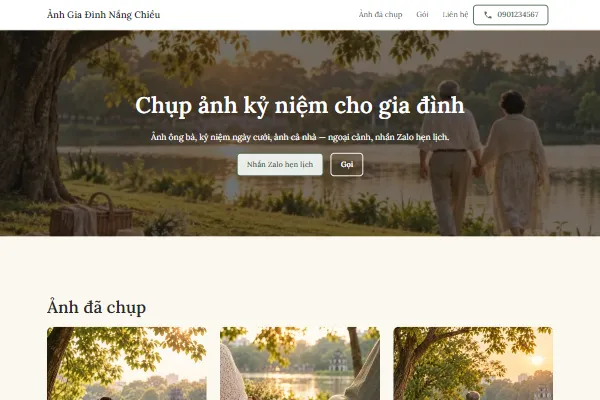 Mẫu Chụp ảnh gia đình ngoại cảnh