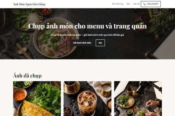 Mẫu Chụp ảnh món ăn