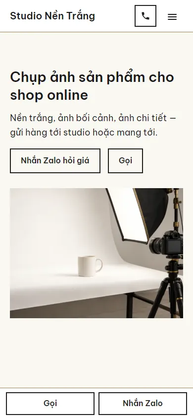 Mẫu Chụp ảnh sản phẩm trên điện thoại
