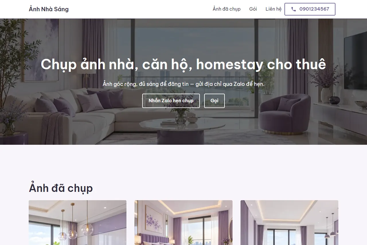 Mẫu Chụp ảnh nhà, căn hộ trên máy tính