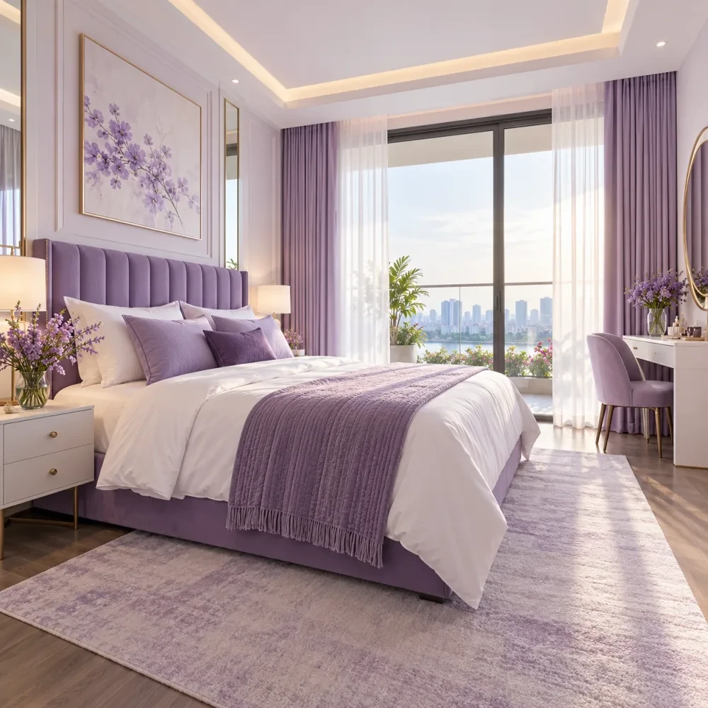Phòng ngủ gọn gàng trong nắng sớm