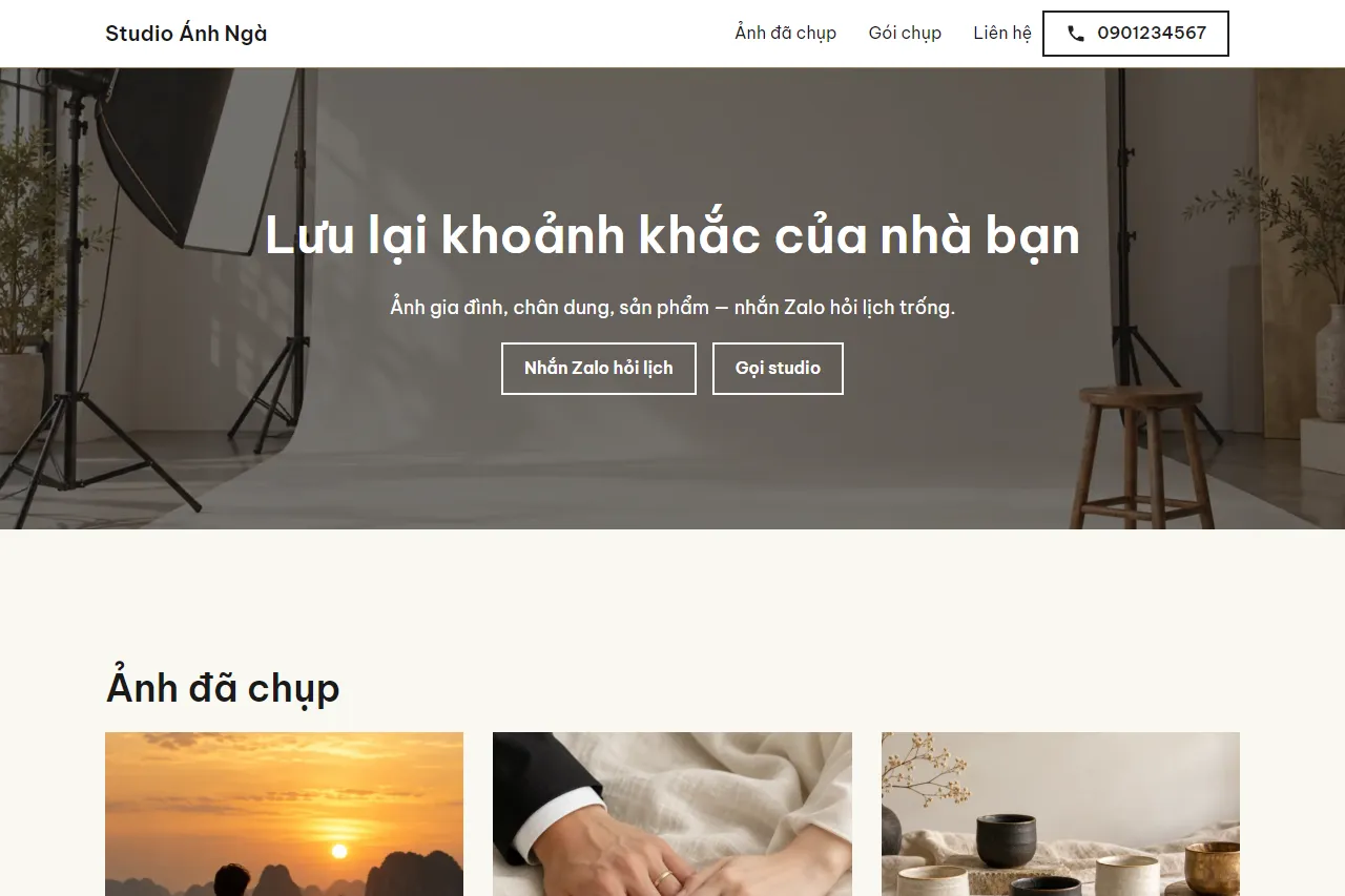 Mẫu Studio ảnh gia đình trên máy tính