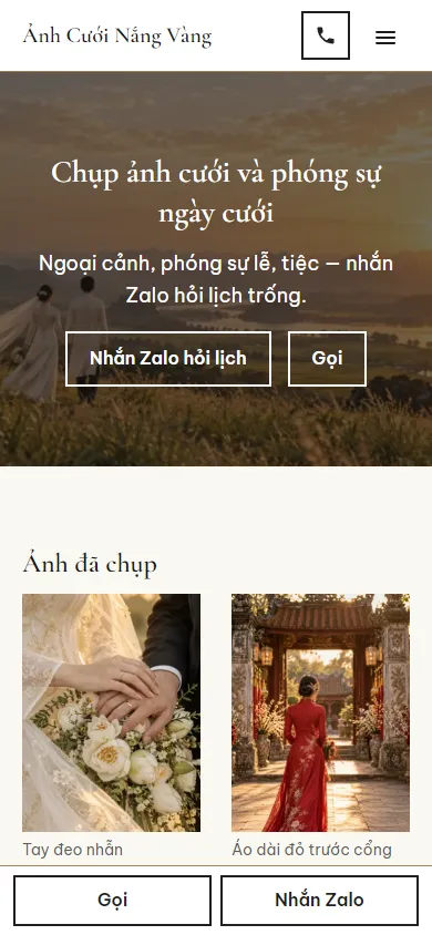 Mẫu Chụp ảnh cưới trên điện thoại