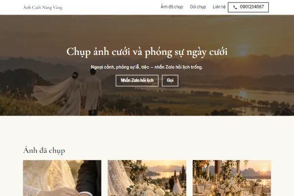 Mẫu Chụp ảnh cưới