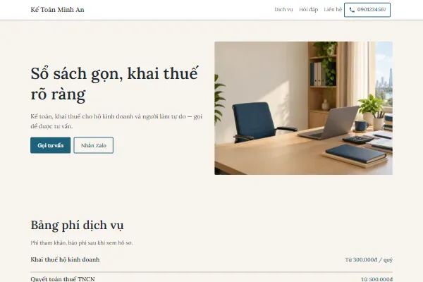 Mẫu Kế toán hộ kinh doanh